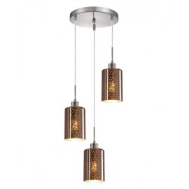 CLA-Espejo4 Interior Iron & Rose Gold with Dotted Effect Oblong Pendant Lights